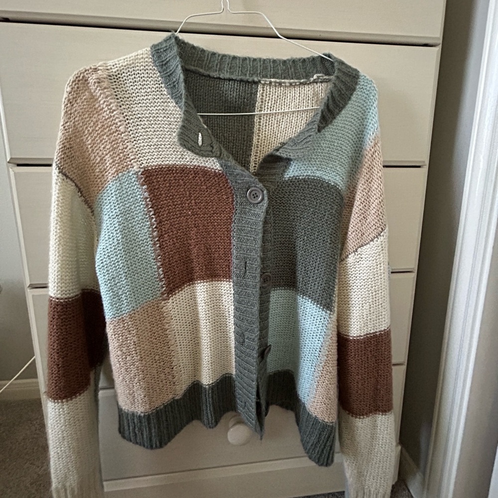 patch work cardigan